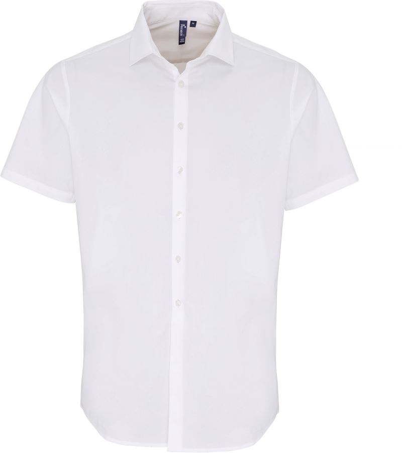 Pánská popelínová elastická košile PR246 Barva: bílá, Velikost: S