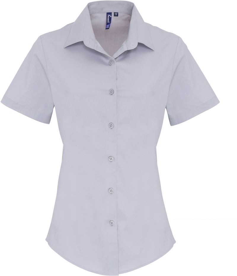 Dámská popelínová elastická košile PR346 Barva: stříbrná, Velikost: M