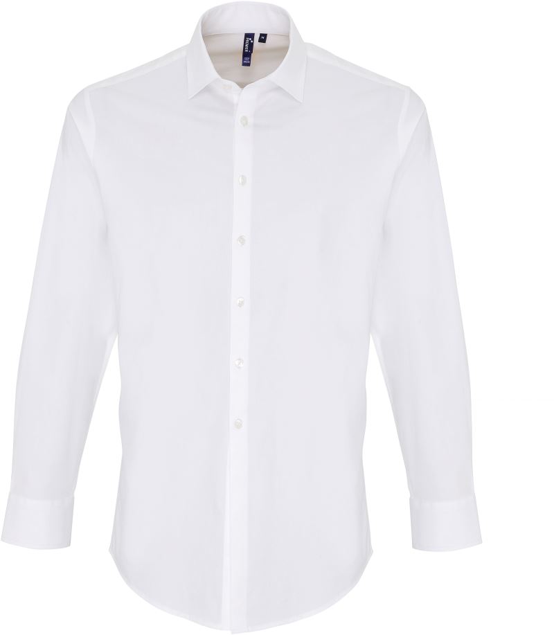 Pánská popelínová elastická košile PR244 Barva: bílá, Velikost: XS