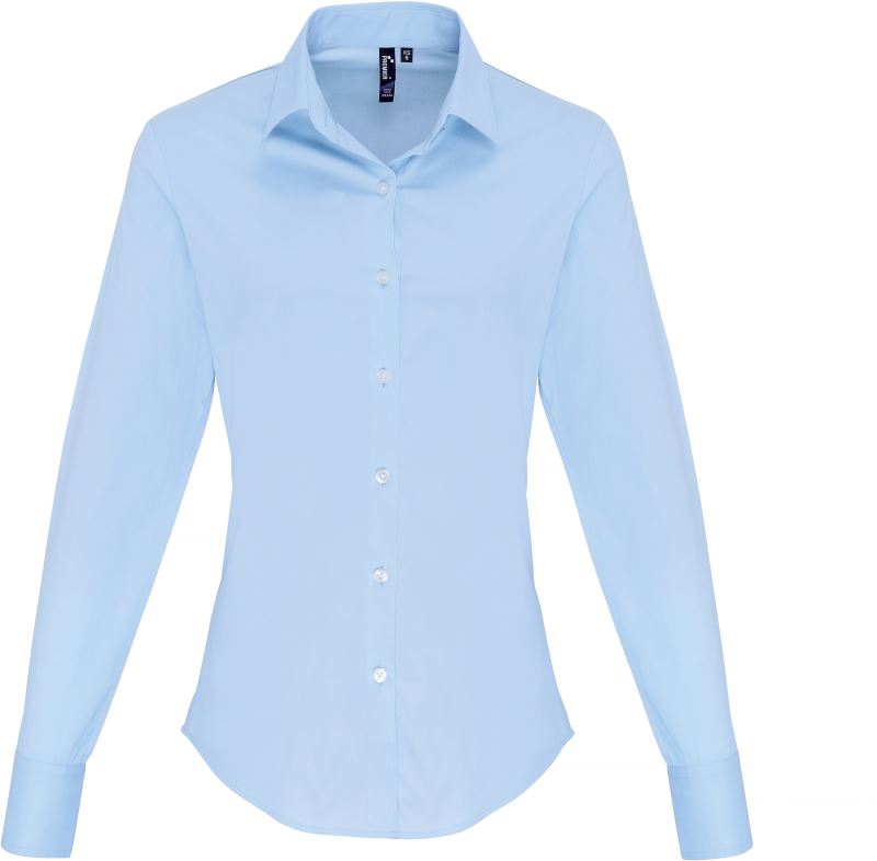 Dámská popelínová elastická košile PR344 Barva: nebesky modrá, Velikost: L