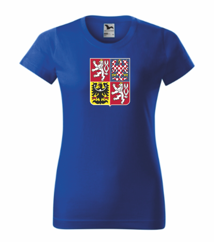 Dámské tričko s českým znakem 2 Barva: královská modrá, Velikost: M
