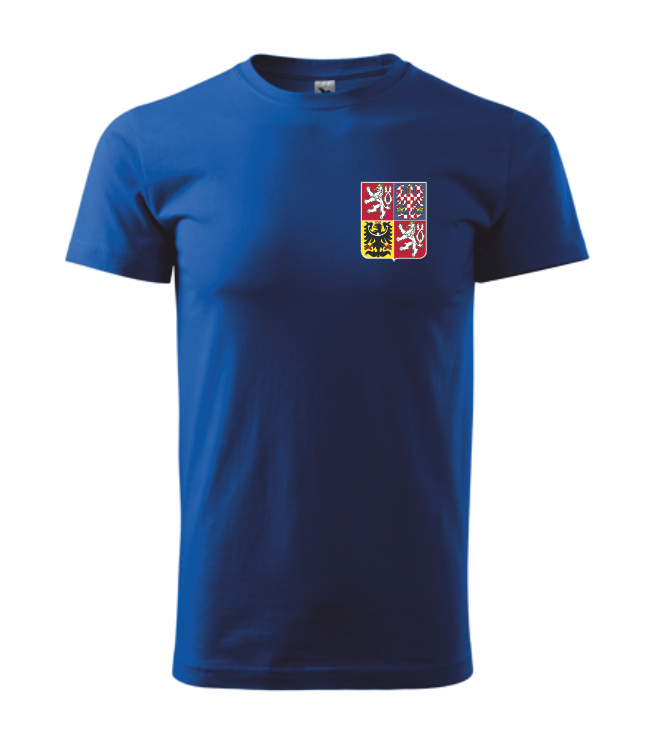 Tričko pánské/dětské s českým znakem Barva: královská modrá, Velikost: XL
