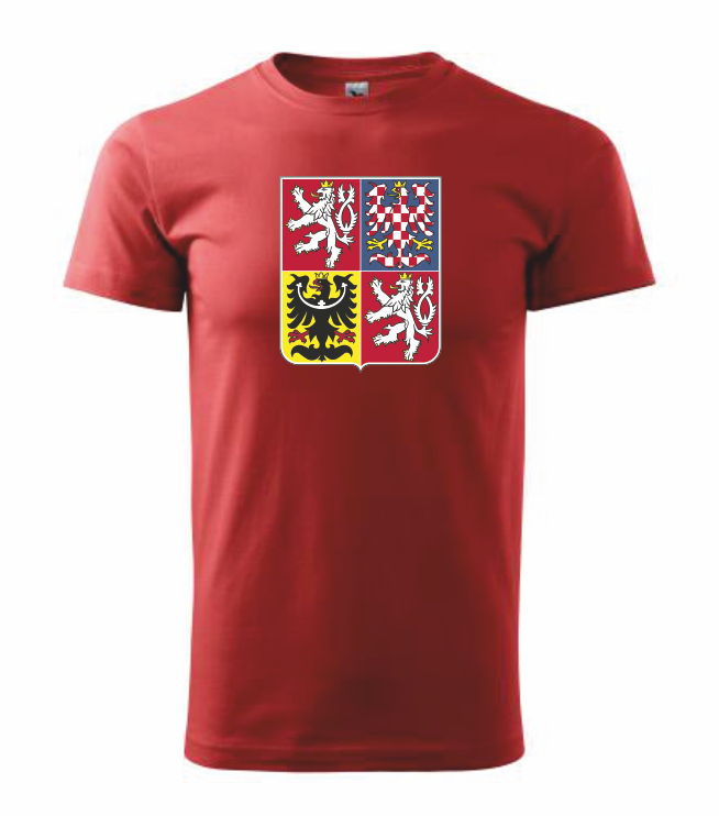 Tričko pánské/dětské s českým znakem 2 Barva: červená, Velikost: XL