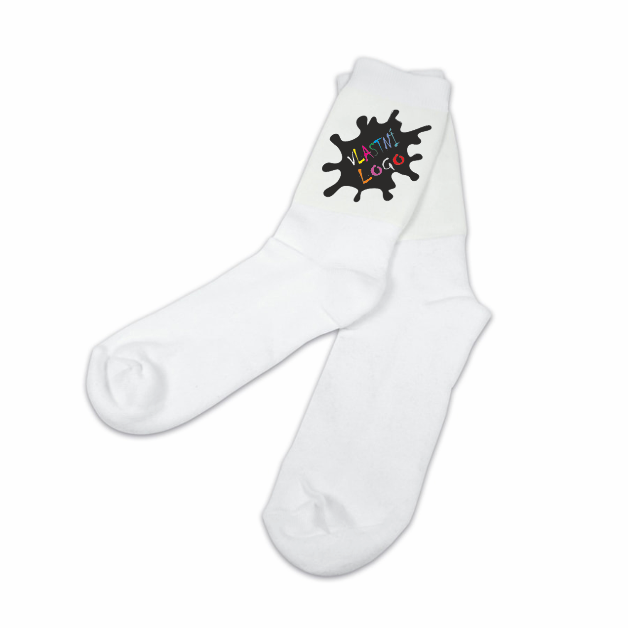Ponožky UNISEX s vlastním POTISKEM Barva: bílá, Velikost: 36