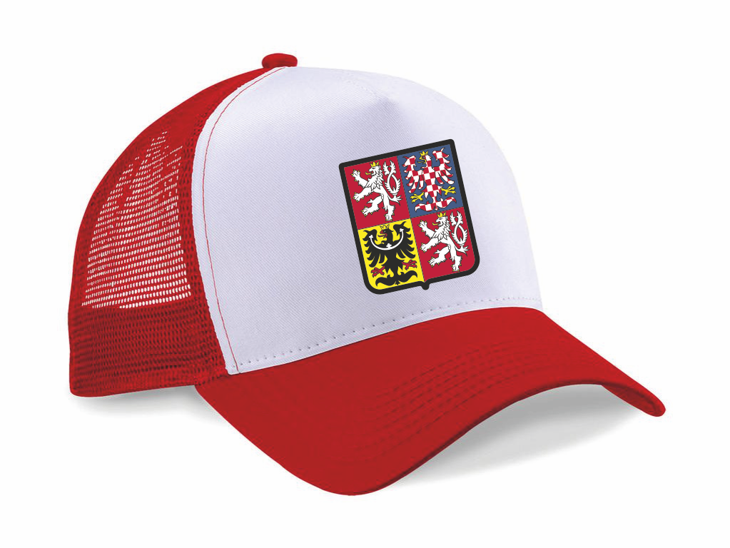 Kšiltovka Snapback Trucker s českým znakem Barva: červená-bílá, Velikost: uni