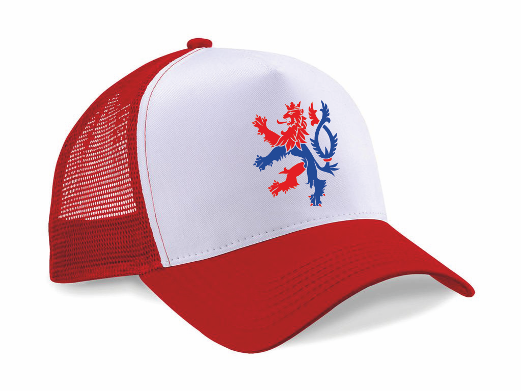 Kšiltovka Snapback Trucker s českým lvem Barva: červená-bílá, Velikost: uni