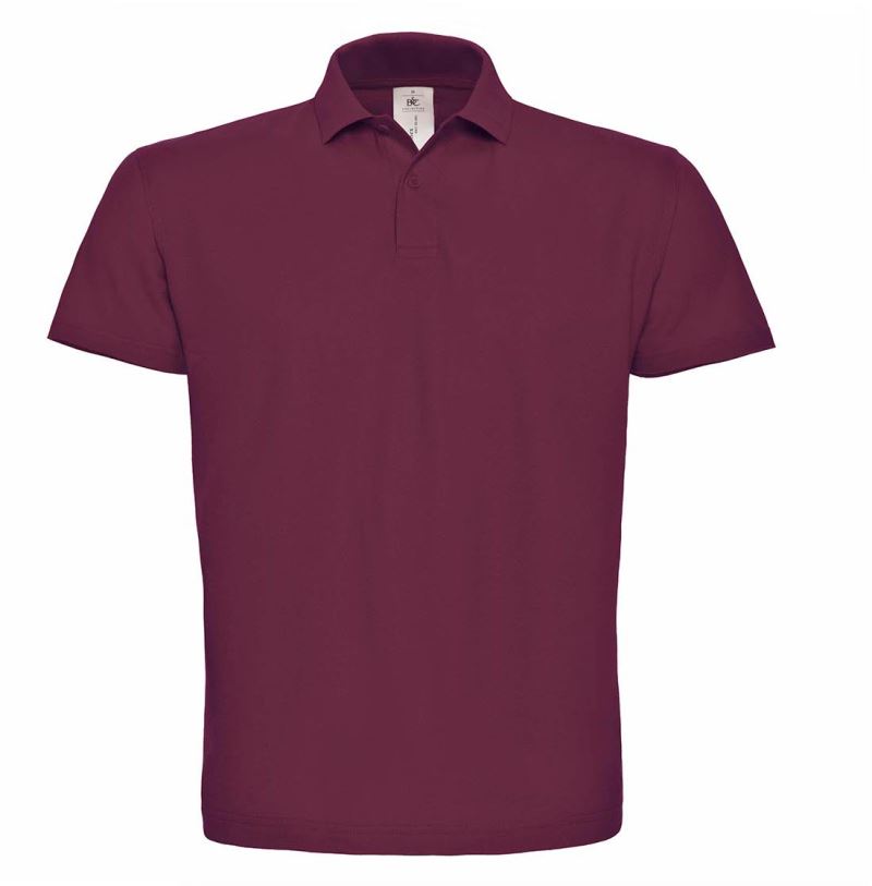 Pánská polokošile Piqué polo ID.001 Barva: vínová, Velikost: 2XL