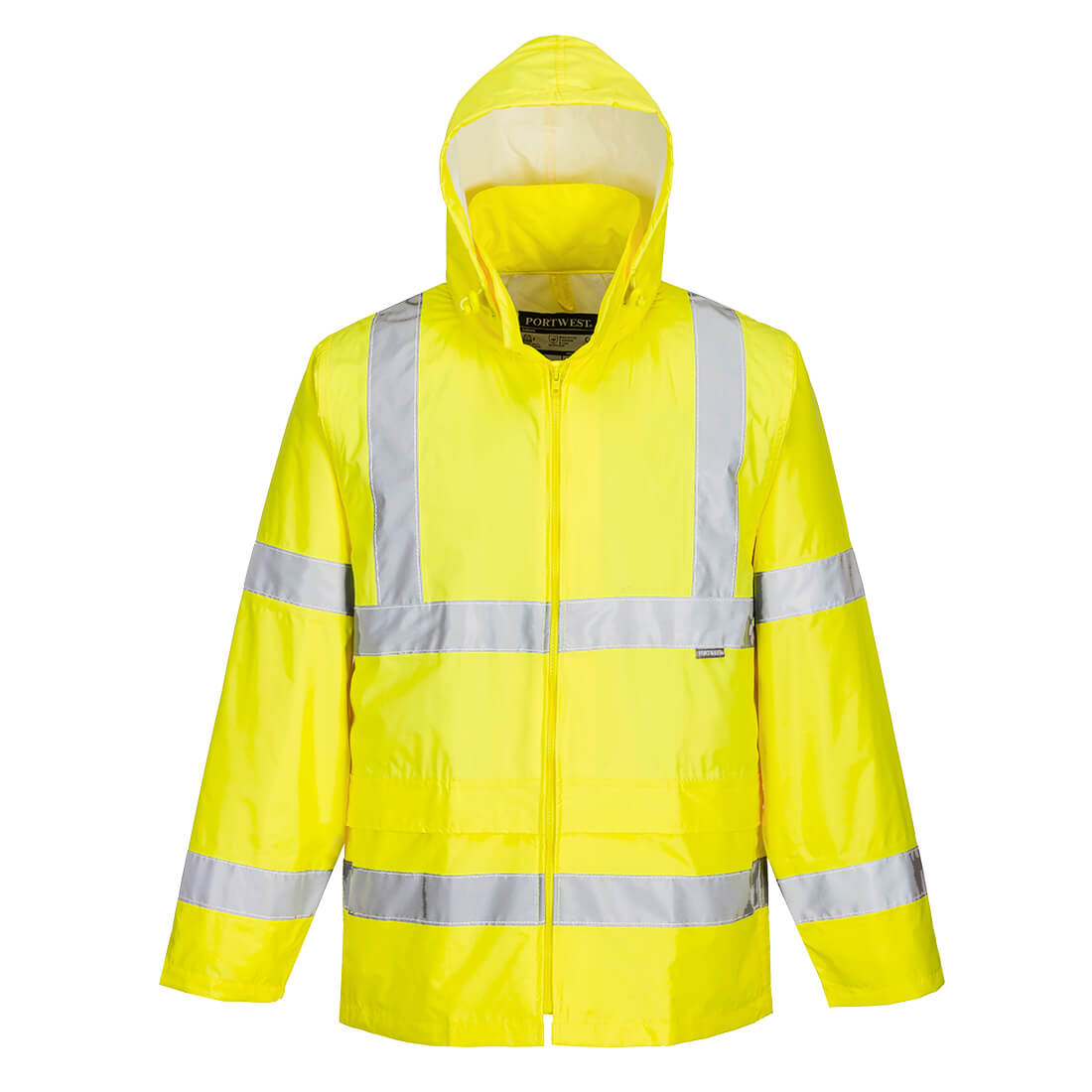Reflexní bunda do deště s vlastním POTISKEM Barva: fluorescenční žlutá, Velikost: XS