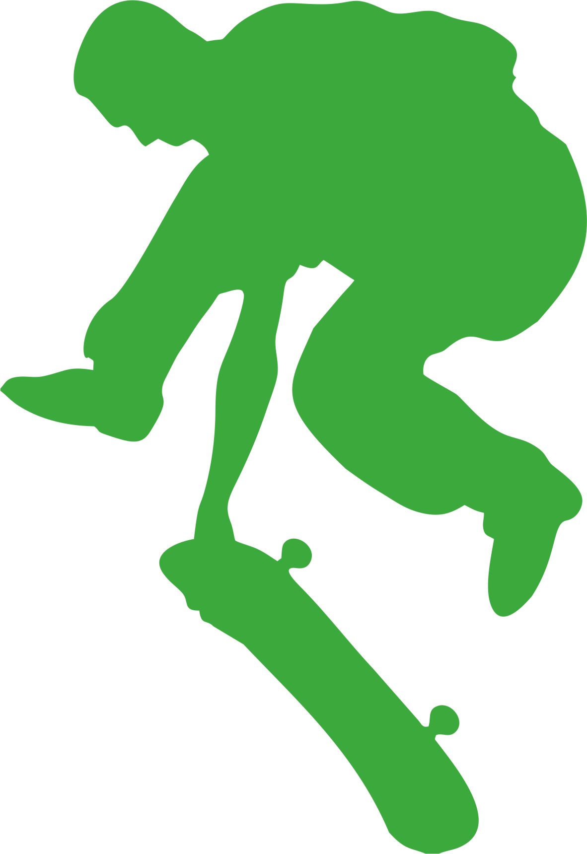 Samolepka TRIK NA SKATEBOARDU Barva: středně zelená