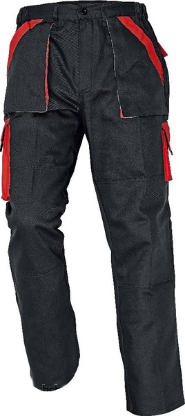 Montérkové kalhoty MAX Barva: černá-červená, Velikost: 48