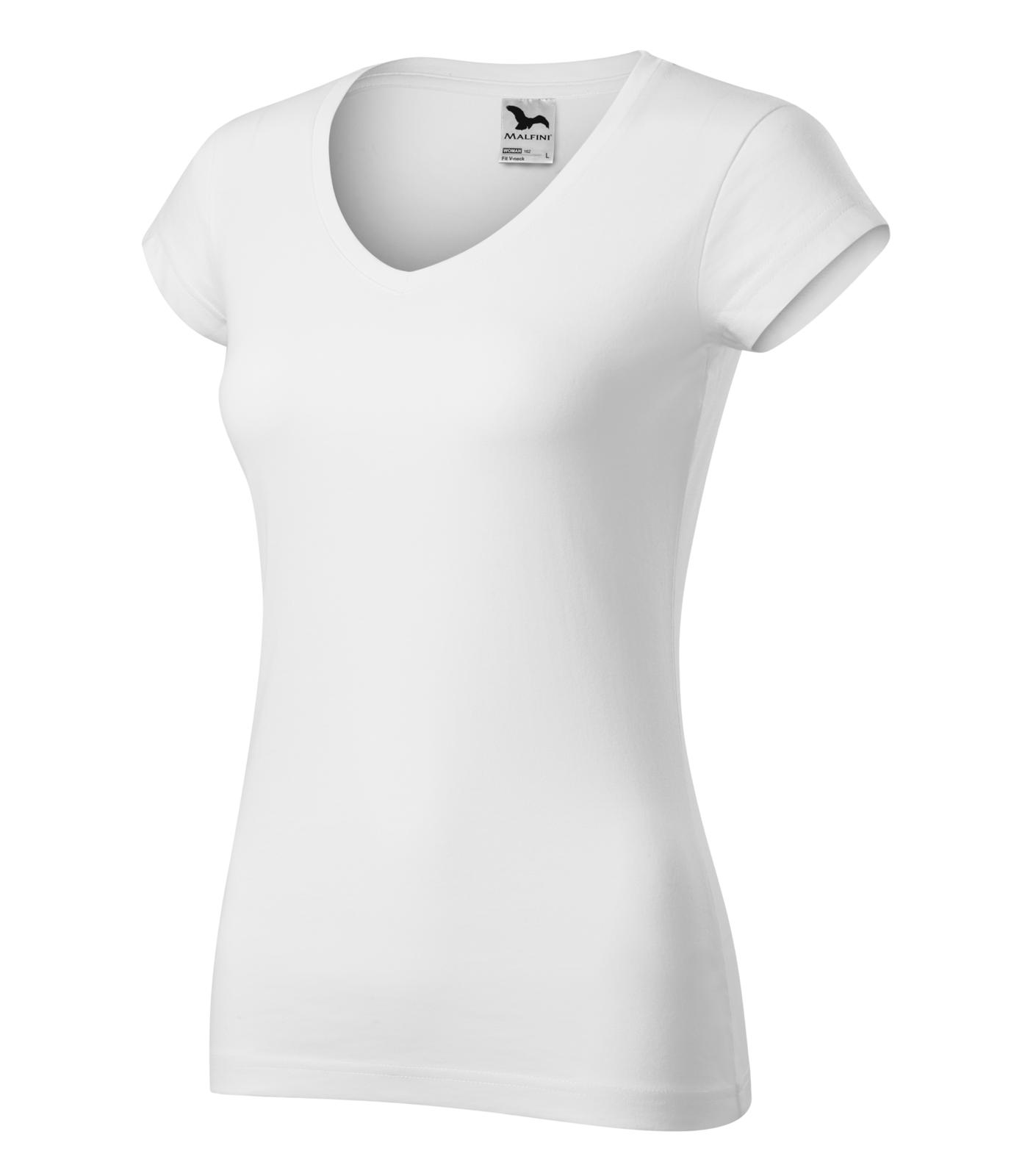 Fit V-neck Tričko dámské Barva: bílá, Velikost: 2XL