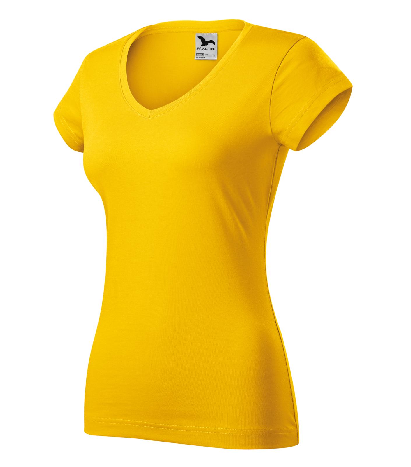 Fit V-neck Tričko dámské Barva: žlutá, Velikost: 2XL