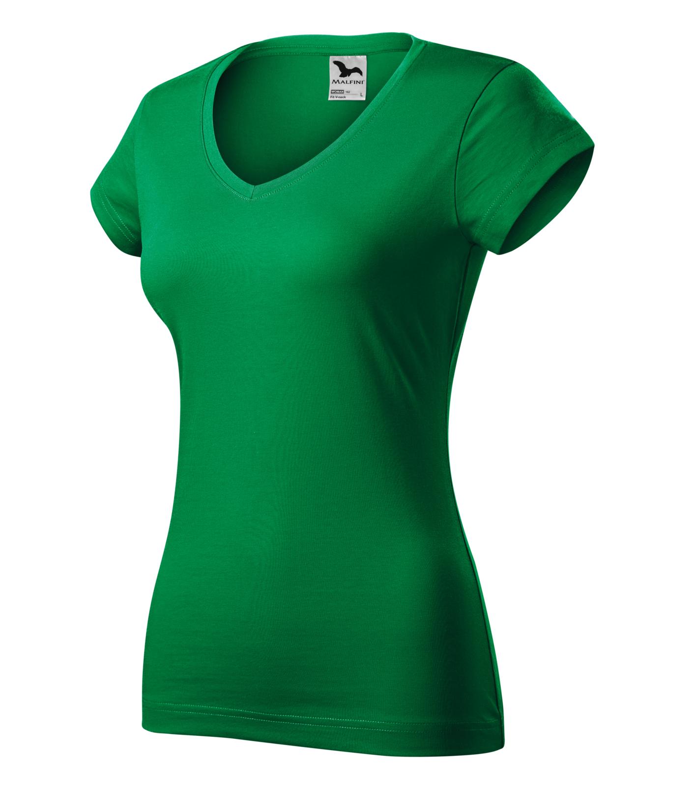 Fit V-neck Tričko dámské Barva: středně zelená, Velikost: L