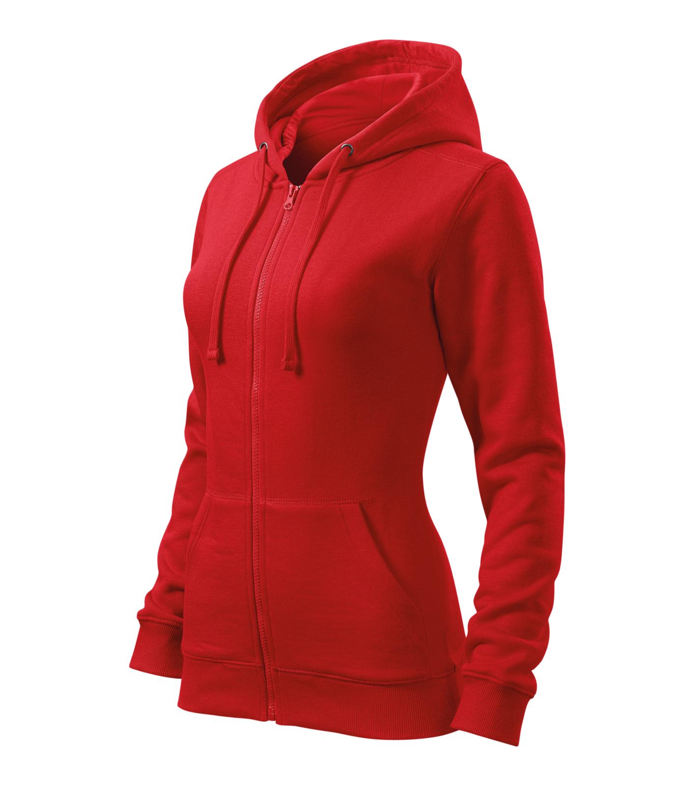 Trendy Zipper Mikina dámská Barva: červená, Velikost: XL