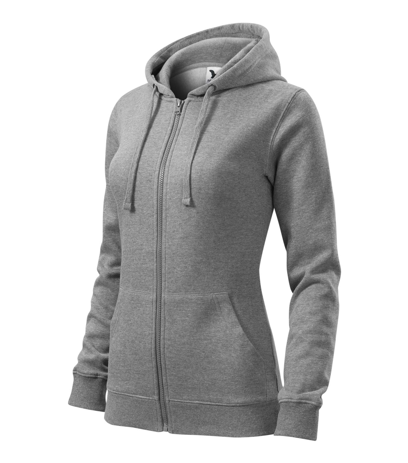 Trendy Zipper Mikina dámská Barva: tmavě šedý melír, Velikost: 2XL