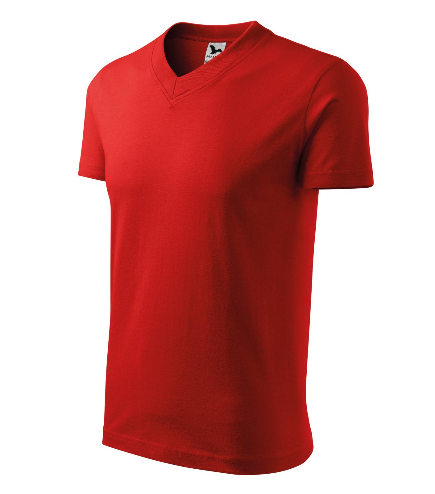 V-neck Tričko unisex Barva: červená, Velikost: M