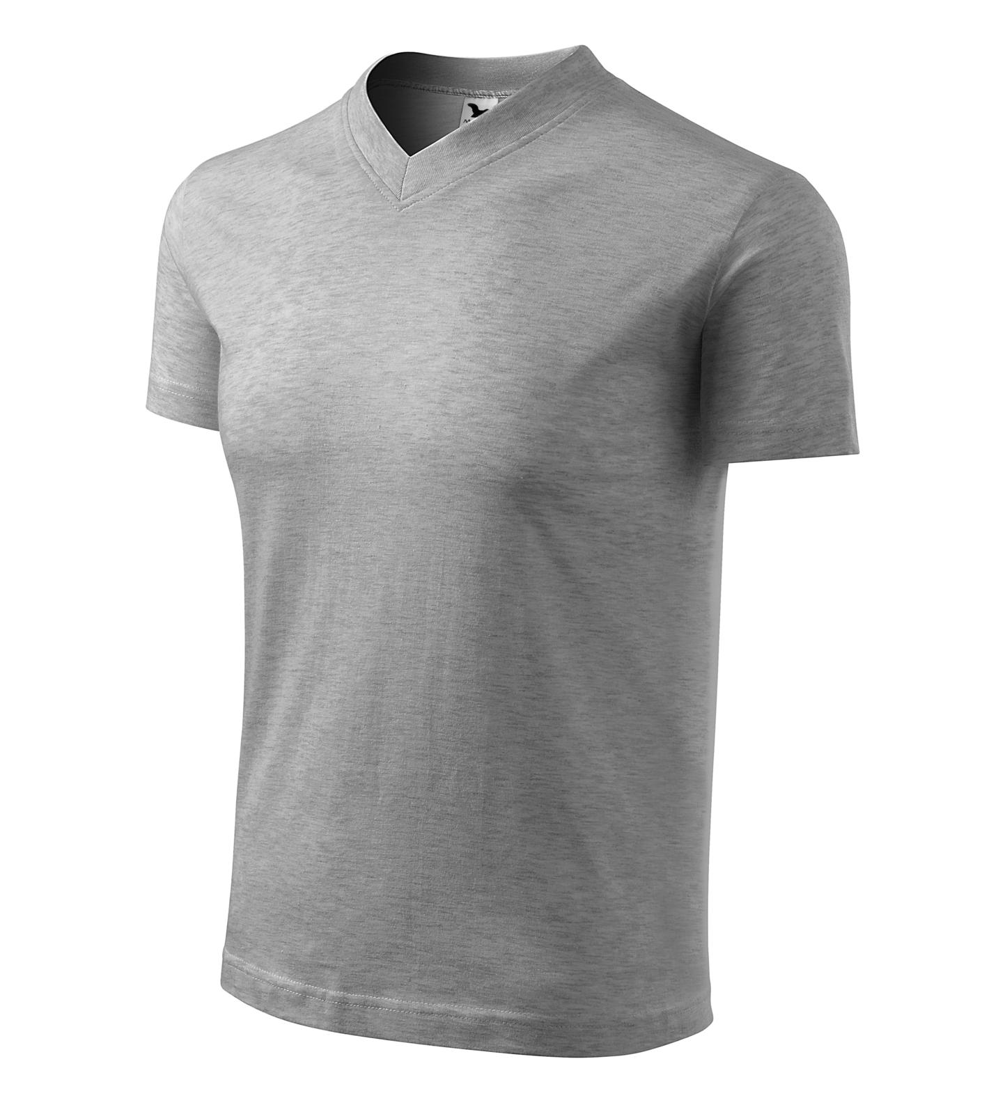 V-neck Tričko unisex Barva: tmavě šedý melír, Velikost: S