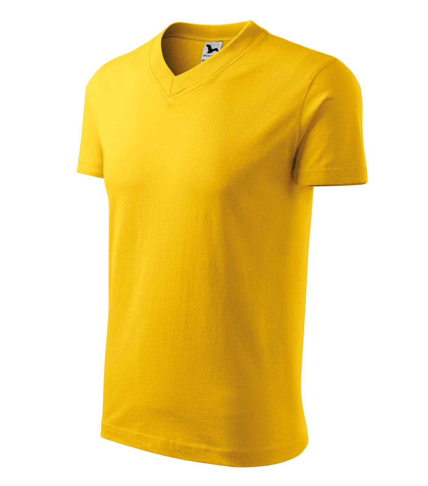 V-neck Tričko unisex Barva: žlutá, Velikost: L