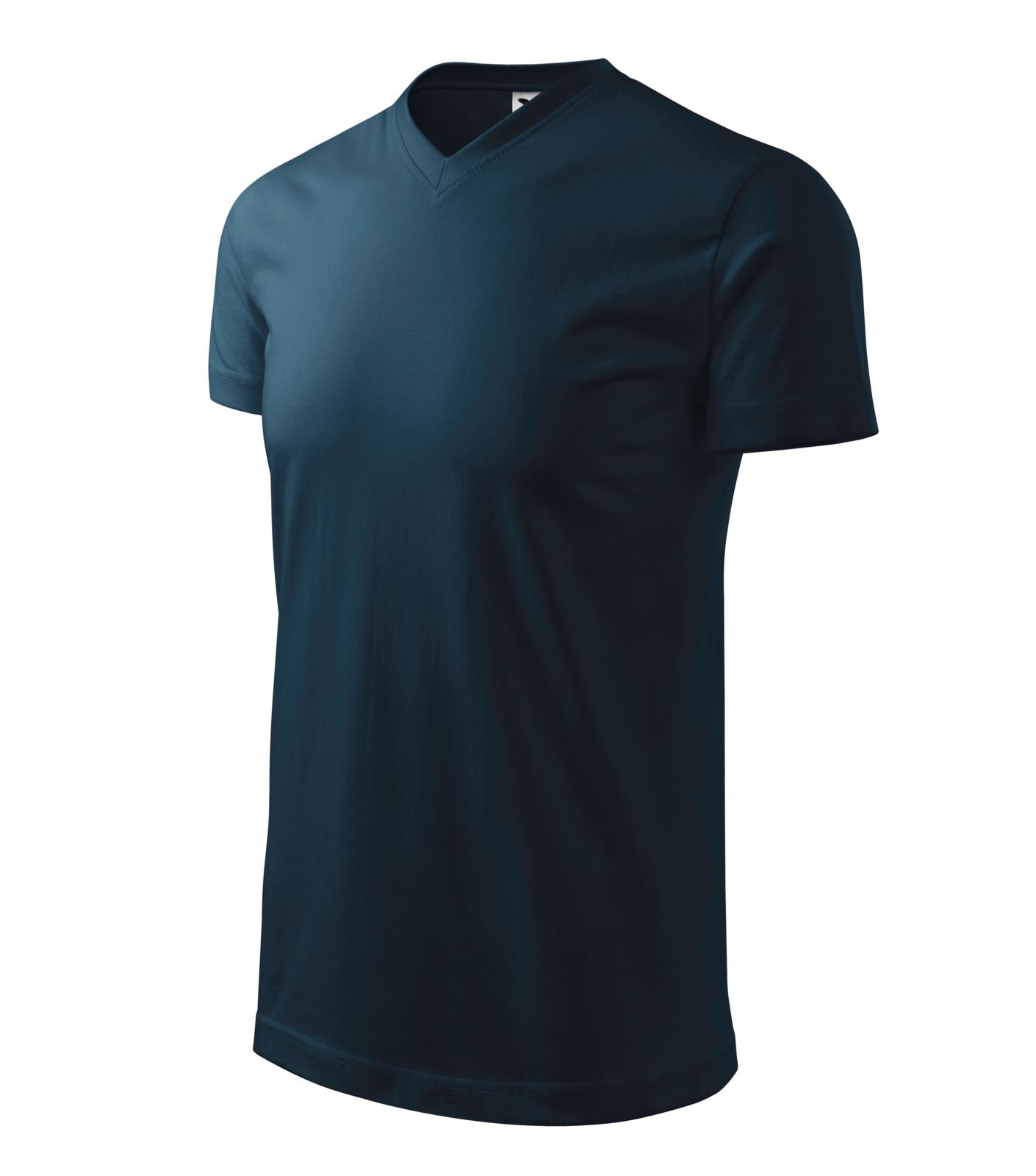 Heavy V-neck Tričko unisex Barva: námořní modrá, Velikost: L