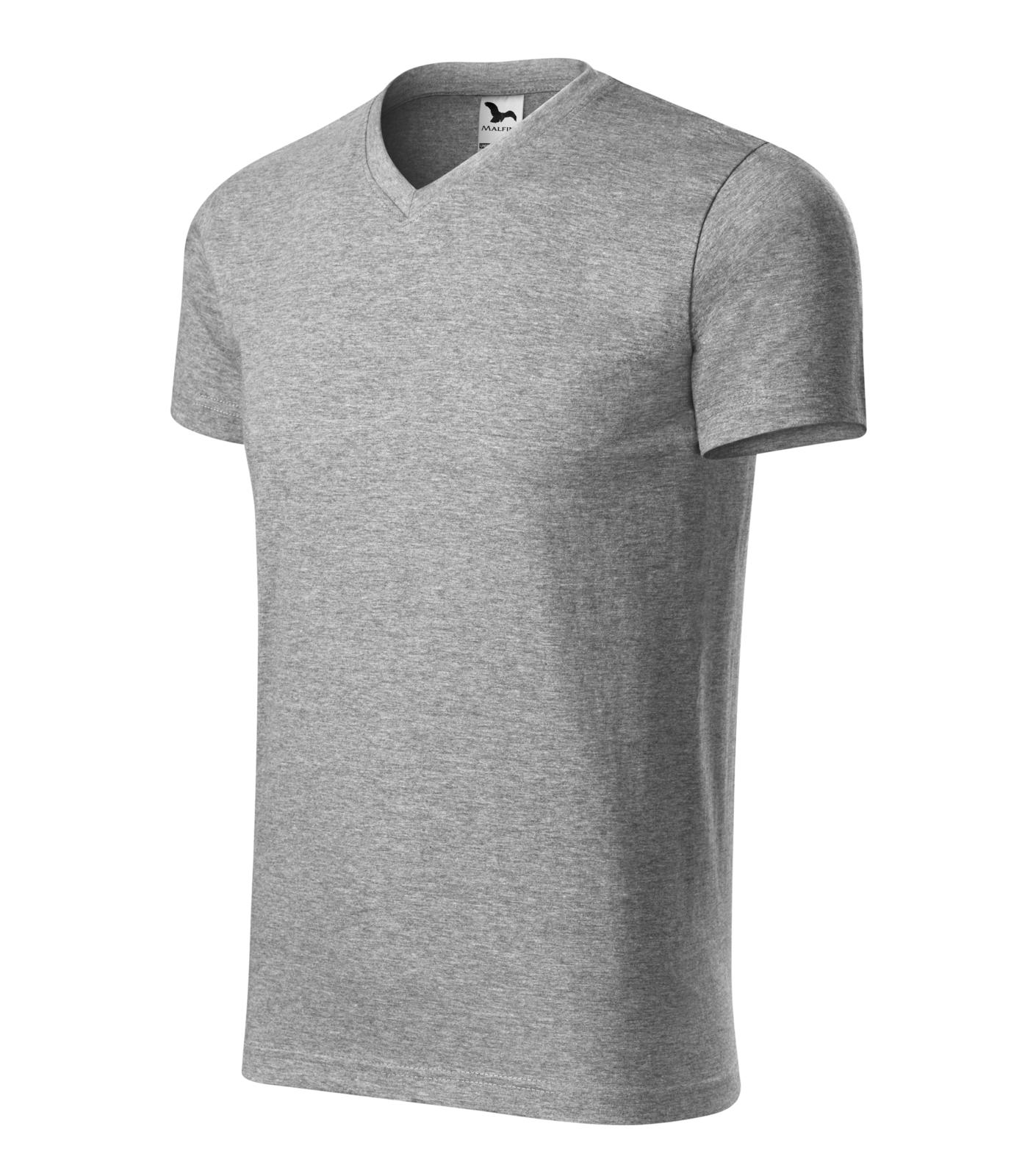 Heavy V-neck Tričko unisex Barva: tmavě šedý melír, Velikost: S