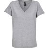 Dámské tričko s výstřihem do V Regent  tmavě šedý melír