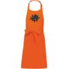 oranžová zástěra s výšivkou loga