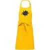 žlutá zástěra s potiskem