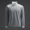 Sportovní mikina Ishi 1/4 zip světle šedá s bílými doplňky