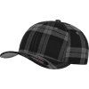 6 panelová kšiltovka Tartan Plaid 6197 s kostkovaným designem černošedá