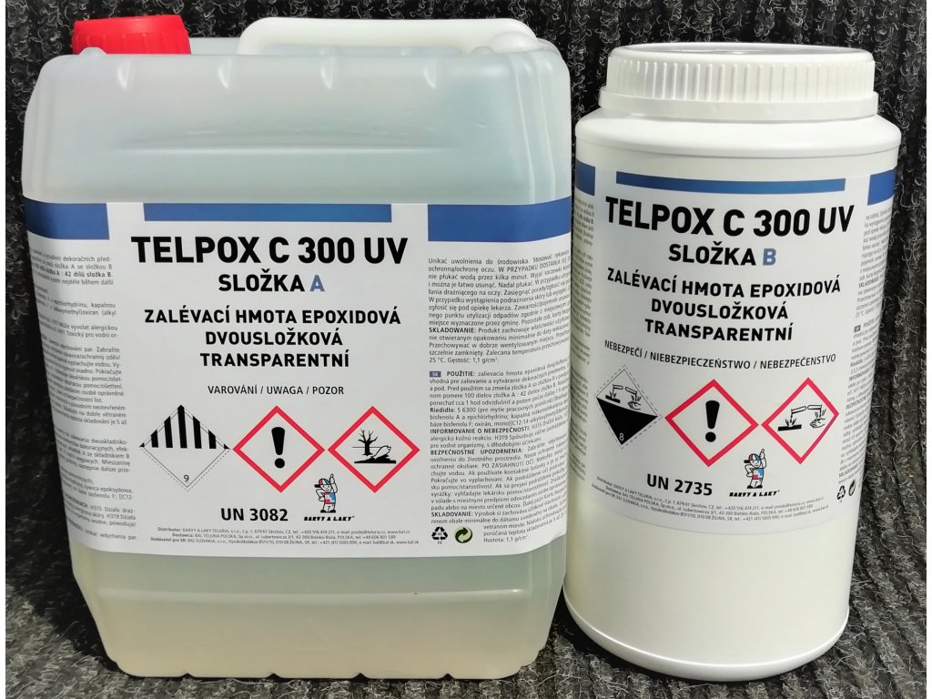 Telpox C300 UV sada 7kg, číra živica 5.335 g + tužidlo 1.665 g