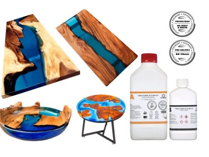 Krištálová živica riedka  určená na výrobu epoxidových stolov a nábytku