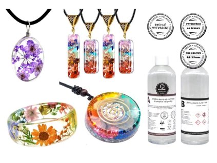 Krištálová živica na menšie šperky, rýchle vytvrdenie