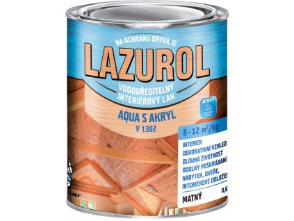 Lazurol AQUA S Akryl V1302 lak transparentný lesklý 0,6kg