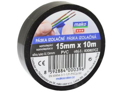 Paska izolacna pvc cierna 15mm/10m komfort 830807