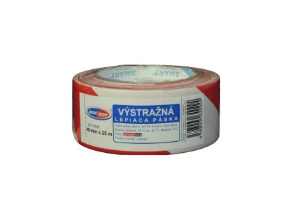 vystrazna lepiaca paska cerveno biela 48 mm x 25 m