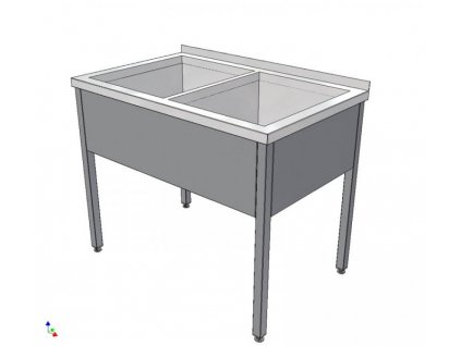 Nerezový dvoudřez svařovaný 1200x600x900 (nerez pro potravinářské účely) - mycí stůl