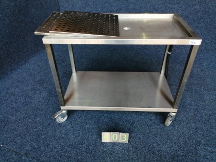 Nápojový párty stůl s odkapem , pojízdný 1120x610x920mm BAZAR