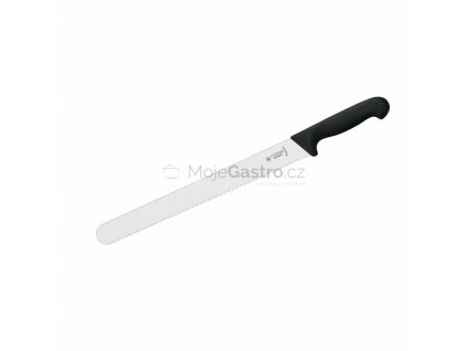 Nůž krájecí uzenářský 31 cm, hladký - černý