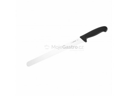 Nůž krájecí uzenářský 310 mm, zvlněný - černý