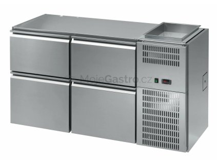 stul chladici barovy regd 204e 2 sekce delka 1580mm s chlazenou vanou na napoje