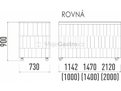 Neutrální pracovní modul rovný 2000 NE