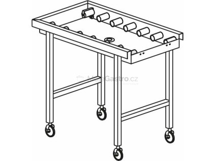stul valeckovy pojizdny s vanou 1100 x 650 x 850 mm