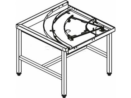 Stůl rohový 90° mechanizovaný 850 x 850 x 850 mm