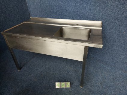 Vstupní stůl k myčce s dřezem 500x400x250 vpravo, myčka vpravo,  ZL 40mm BAZAR