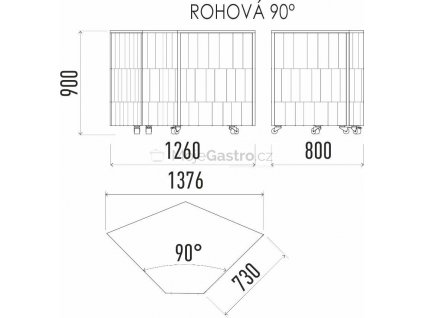 Neutrální rohový modul 90 NE 90°