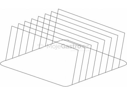 Držák plechů a podnosů nerez 300 x 465 x 210 mm (rozteč 48 mm)