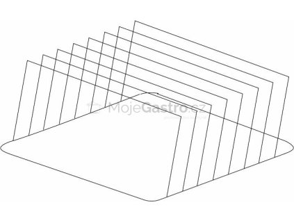 drzak plechu a podnosu nerez 300 x 465 x 210 mm roztec 48 mm