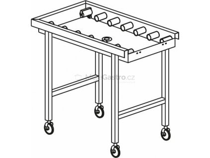 Stůl válečkový pojízdný s vanou 1640 x 650 x 850 mm