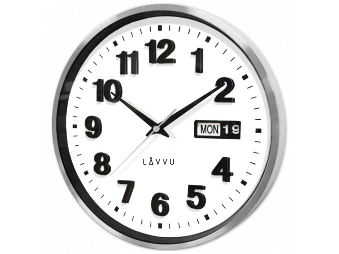 LAVVU Kovové hodiny s ukazatelem data DATE METAL ⌀30cm