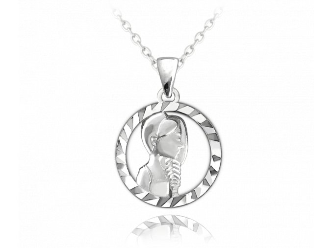 MINET Stříbrný náhrdelník Zodiac znamení PANNA